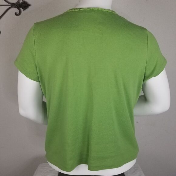Cato Woman Lime Green Short Sleeve Shirt Size 18/20‎ - Picture 3 of 7